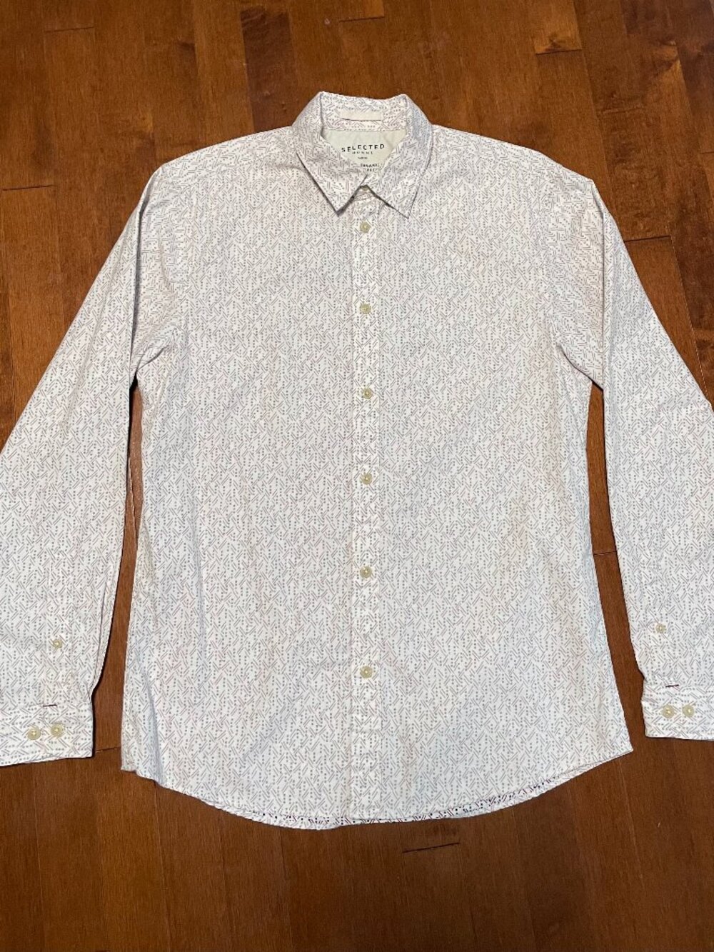 Selected Homme microprint dots Button Down